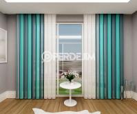 Aqua & Azur Blue Vertical Tulle Curtain