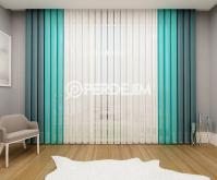 Azur Blue & Aqua Vertical Tulle Curtain