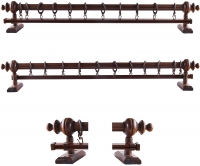 Walnut Wood Rustic Curtain Hanger - Rail Rustic Pipe