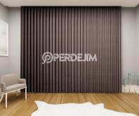 Dark Brown Vertical Tulle Curtain