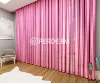 Dark Pink Vertical Tulle Curtain