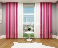 Dark Pink & Pink Vertical Tulle Curtain