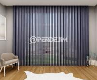 Dark Blue Vertical Tulle Curtain