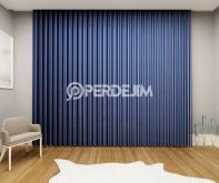 Dark Blue Vertical Tulle Curtain