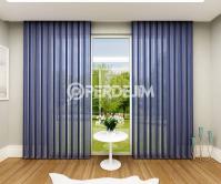 Dark Blue Vertical Tulle Curtain