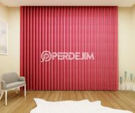 Mercan Red Vertical Tulle Curtain