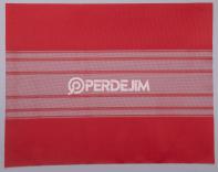 Mercan Red Vertical Tulle Curtain