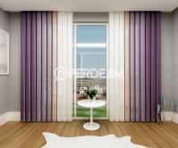 Purple & Light Purple & Powder Vertical Tulle Curtain