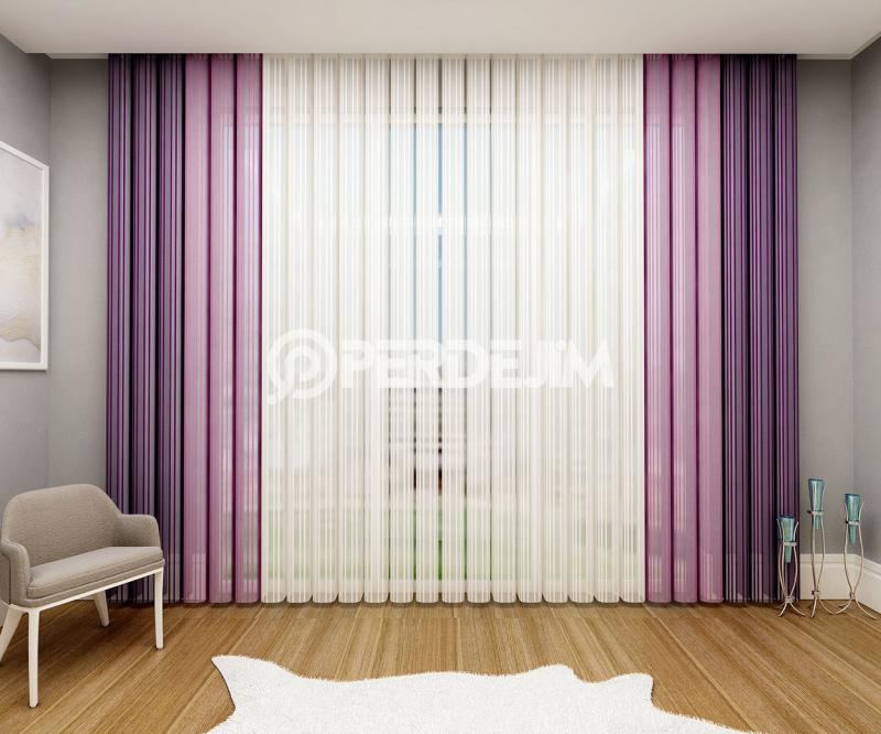 Purple & Lavender Color Vertical Tulle Curtain