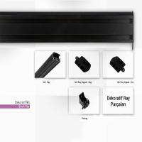 Perdejim Black Decorative Curtain Cornice - Aluminum Decorative Rail Cornice