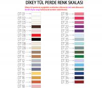 Azur Mavisi & Pembe & Pudra Dikey Tül Perde