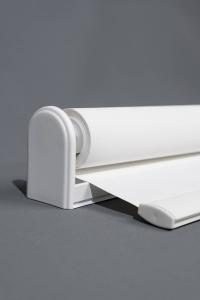  Imported Satin Matt White Roller Blinds - With Mounting Apparatus and Skirt