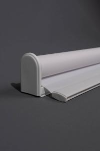 Gilded Satin White Roller Blinds - With Mounting Apparatus and Skirt