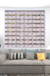 Wave Pattern Pink Zebra Curtain