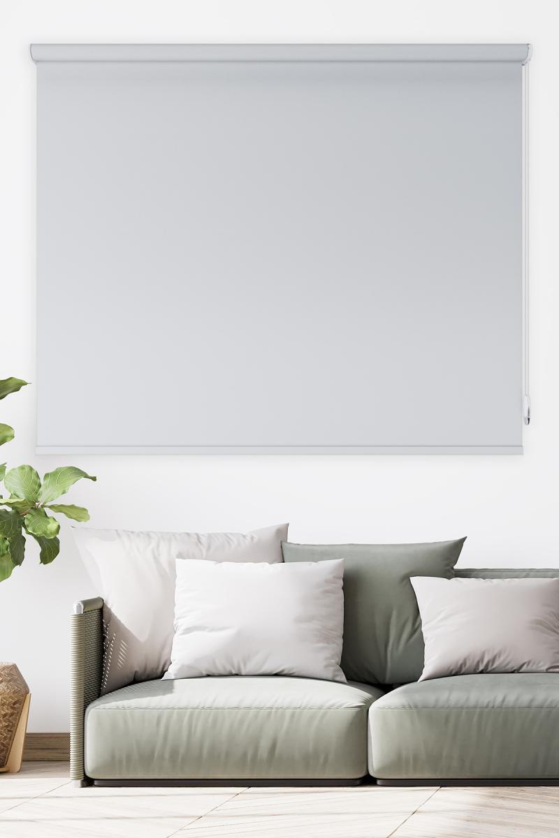 Imported Satin Gray Roller Blinds -  With Mounting Apparatus and Skirt