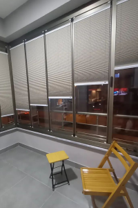 Mosaic Serisi Mozaik Desenli Plicell Cam Balkon Perdesi