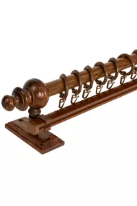 Ceviz Ahşap Rustik Perde Askısı - Raylı Rustik Borusu