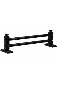 Siyah Çetray Çift Raylı Rustik Perde Askısı S Pile ve Kornişli Perde Uyumlu