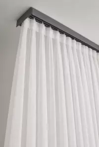 İki Kanallı Alınlıklı Antrasit Dekoratif Ray Korniş