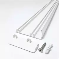 İki Kanallı Alınlıklı Beyaz Dekoratif Ray Korniş